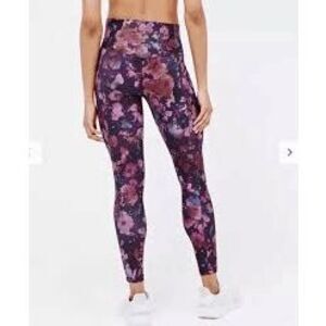 Athleta Salutation Stash Pocket II Printed Tight Leggings XS NWT Purple Floral